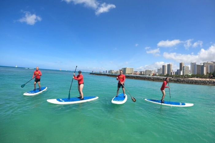 Stand Up Paddle Open Group Lesson with Waikiki Courtesy Shuttle