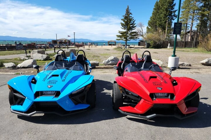 4 Hour Red Polaris Slingshot Rental around Lake Tahoe