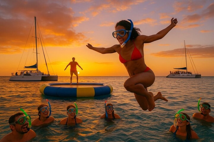 Disco Sunset Party Cruise–DJ, Trampoline, BYOB & Cocktails (18+)